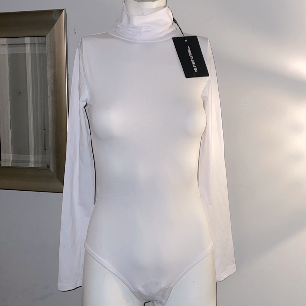 White Roll Neck bodysuit